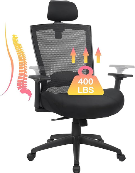 Ergonomic Office Chair for Big and Tall People Computer Desk Chair with Adjustable