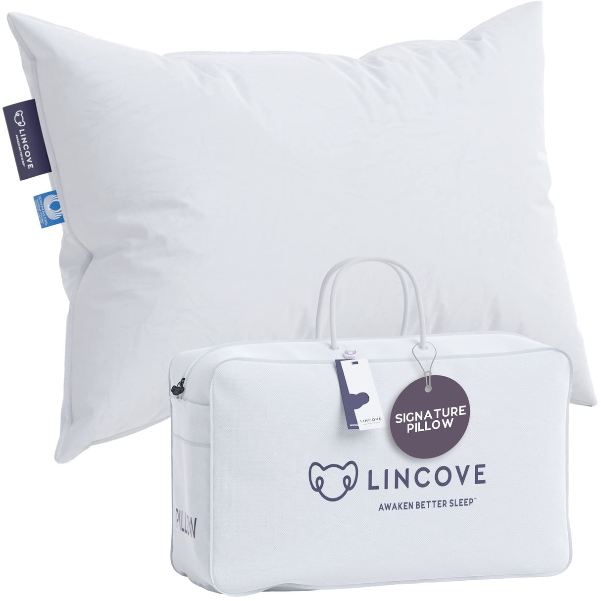 Signature 100% Natural Canadian White Down Luxury Sleeping Pillow - 800 Fill Power