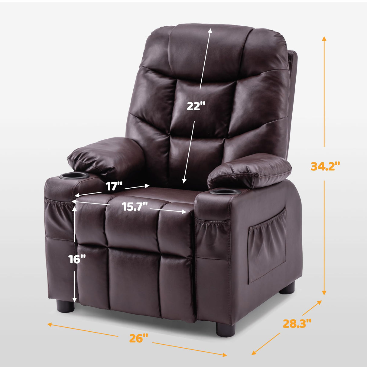 Big Kids Recliner for Ages 3+, Child Reclining Chair, Toddlers Recliner Sofa