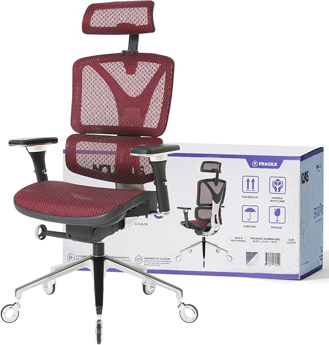 Ergonomic Office Chair Aluminum Alloy Big and Tall Mesh Computer Desk Chair