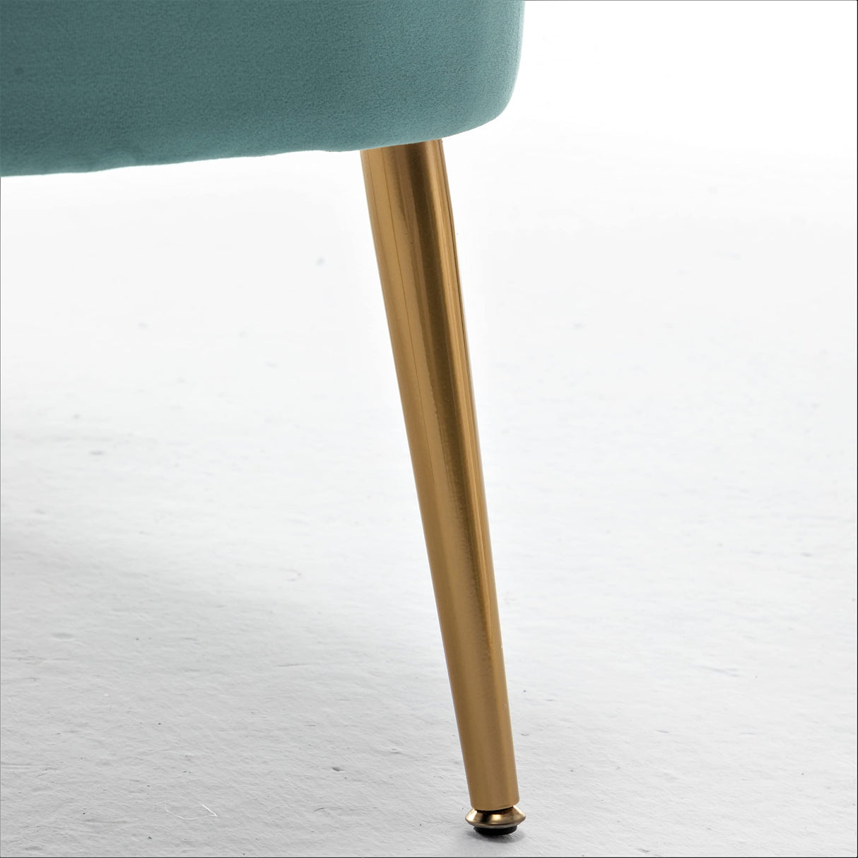 Modern Velvet Accent Chair for Living Room, Bedroom, or Entryway, Stylish and Comfortable Armless Design with Metal Legs, Teal