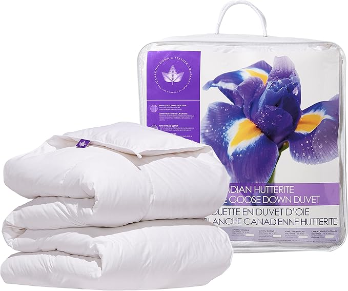 All Season Weight Canadian Hutterite Goose Down Duvet Queen Size