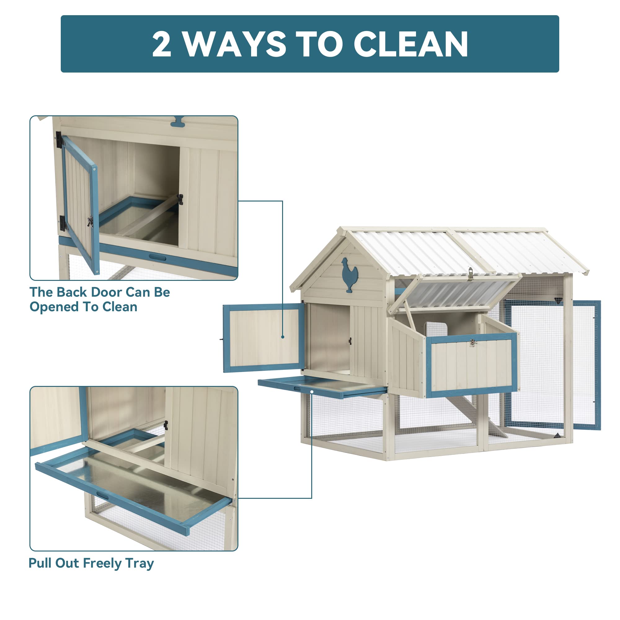 ClearTop Chicken Coop with Nesting Box & Transparent Panels