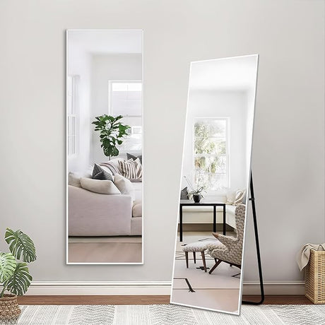 Full Length Mirror, 59x16 Inch Aluminum Alloy Frame Large Wall Mirror, Vanity Mirror