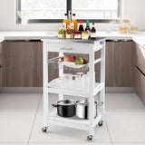 Kitchen Island Cart with Drawer, Rolling Kitchen Cart on Wheels