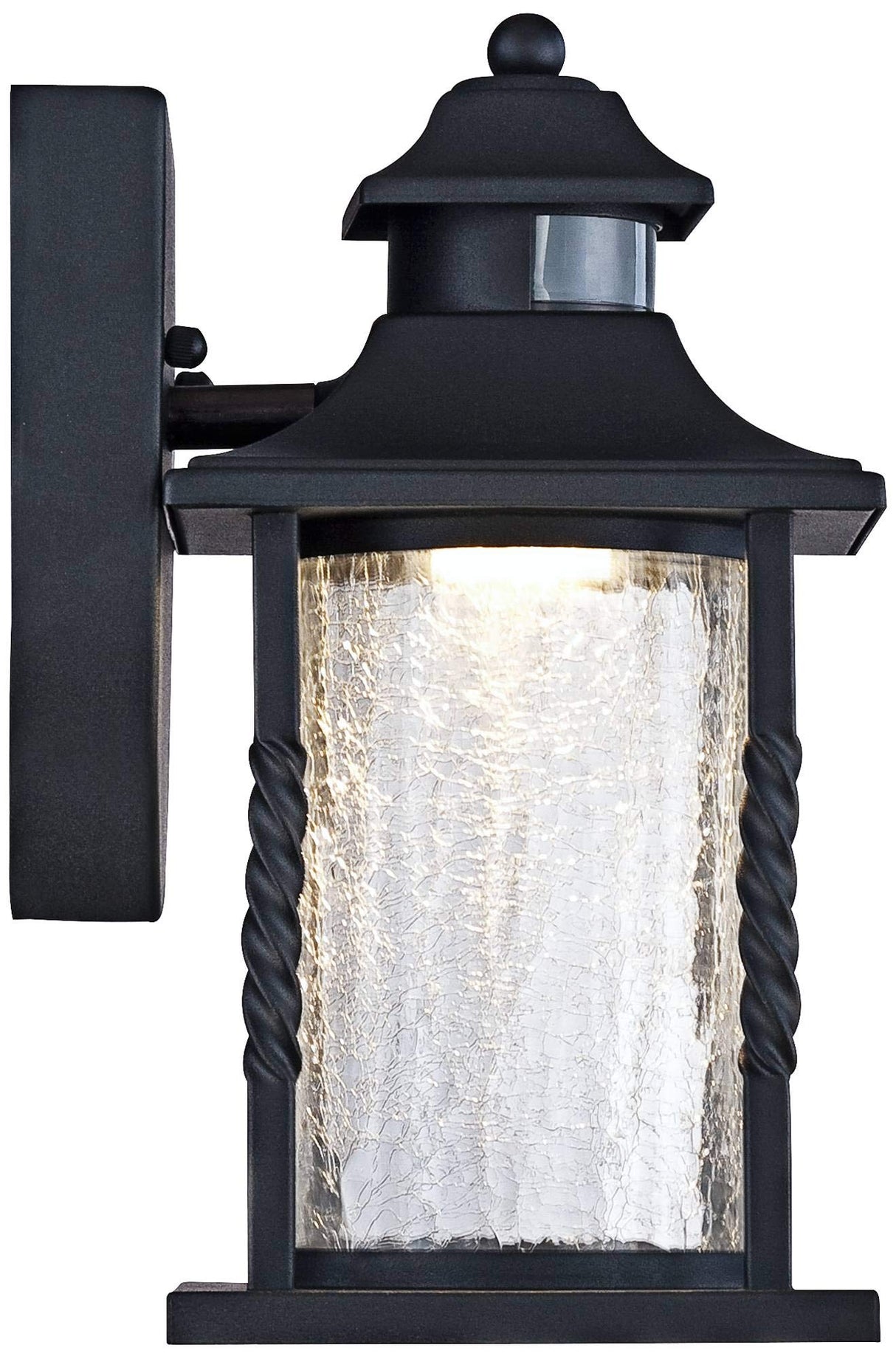 Westray Outdoor Wall Light Fixture LED Black Lantern 11 1/2" Clear