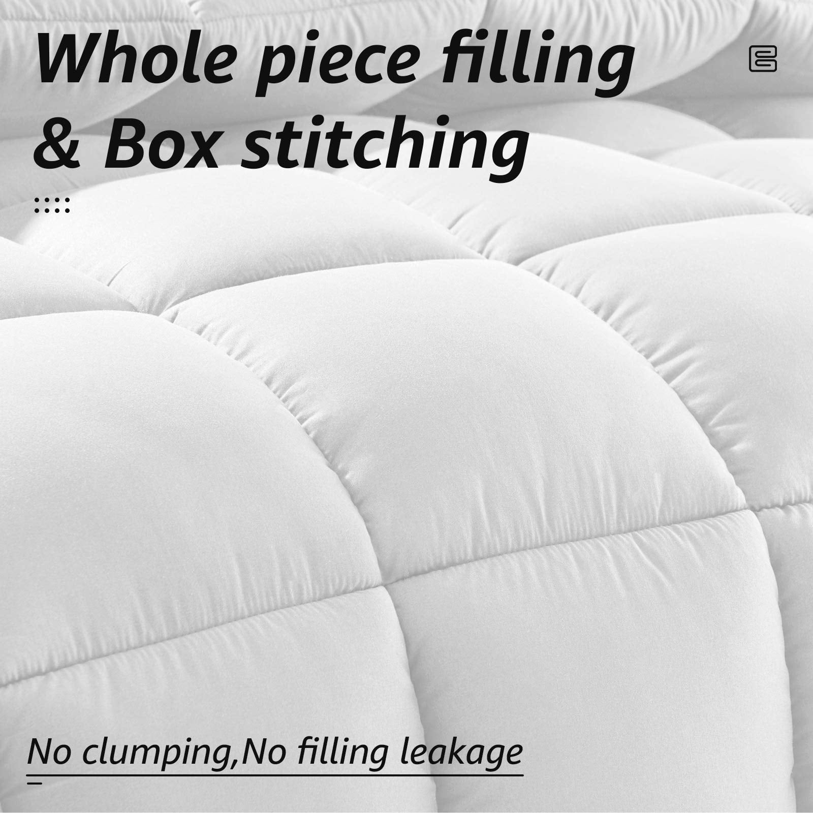 All Season Full Size Bed Comforter - Cooling Goose Down Alternative Quilted Duvet Insert
