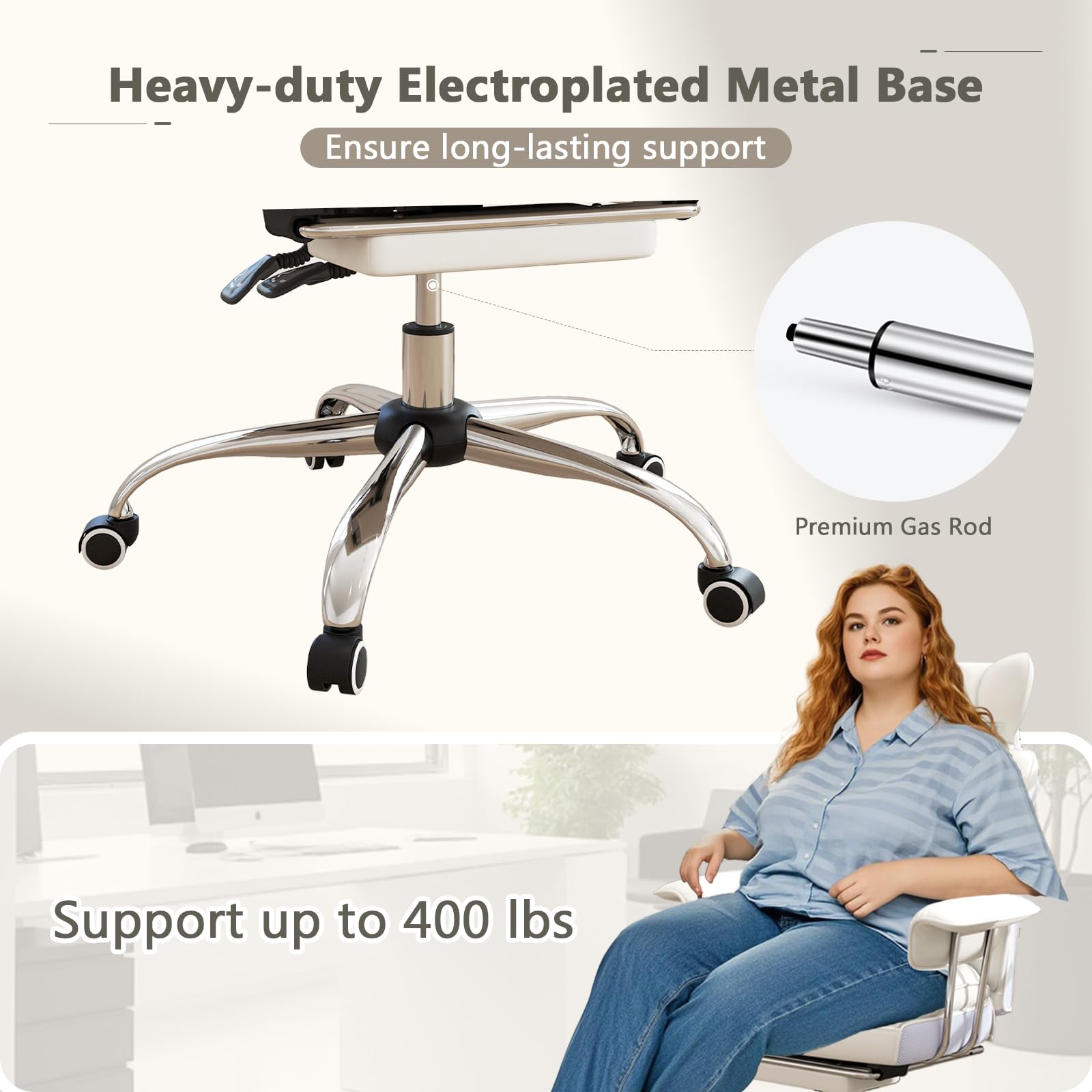 Big and Tall Executive Office Chair with Footrest and Lumbar Support