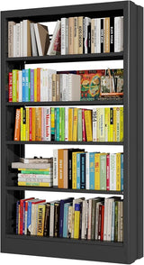 71" Metal Bookshelf,5 Tier Library Bookcase with Adjustable Shelves