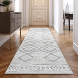 jinchan Runner Rug 3x10 Moroccan Hallway Rug with Line Bohemian Kitchen Washable Runner Rug Modern Geometric Soft Rug Indoor Non Slip Carpet Bathroom Bedroom Grey