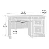 Sauder Palladia Computer Desk, 23.5"D x 53.15"W x 30"H, Wind Oak finish