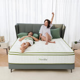 Novilla King Mattress, 12 Inch Hybrid Mattress with Gel Memory Foam & Pocketed Coil for Pressure Relief & Motion Isolation, Medium Soft King Bed Mattress in a box, Amenity