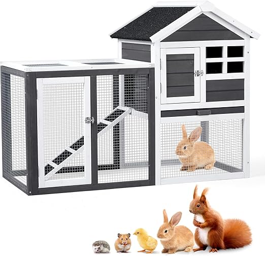 Rabbit Hutch, Small Wood Chicken Coop, 48" Guinea Pig Cage