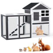 Rabbit Hutch, Small Wood Chicken Coop, 48" Guinea Pig Cage w/Pull-Out Tray