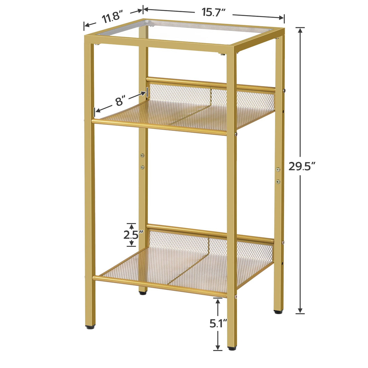 Tall End Table and Side Table Bindle, Tempered Glass Telephone Table