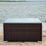 3 Piece Outdoor Patio Conversation Sectional Couches Furniture Set