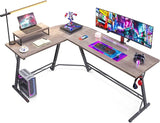 Gaming Desk L Shaped Computer Desk, Corner Desk for Home Office with Monitor Stand 66"