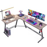 Gaming Desk L Shaped Computer Desk, Corner Desk for Home Office with Monitor Stand 66"