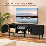 TV Stand for 55 inch TV, Entertainment Center with Storage and Open Shelves,