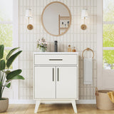 24.5" Bathroom Vanity with Sink Combo, Mid-Century Modern Small Single Bathroom