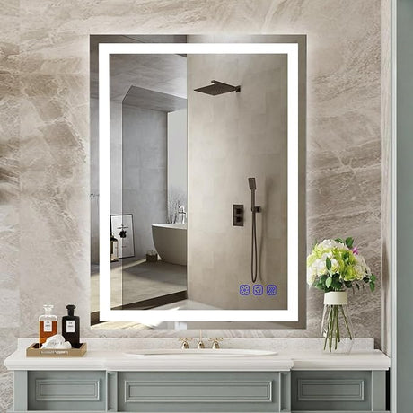 20"x28" Inch Led Mirror for Bathroom Front Lighted Smart Vanity Makeup Mirrors