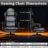Ergonomic Gaming Chair with Pocket Spring Cushion & Footrest