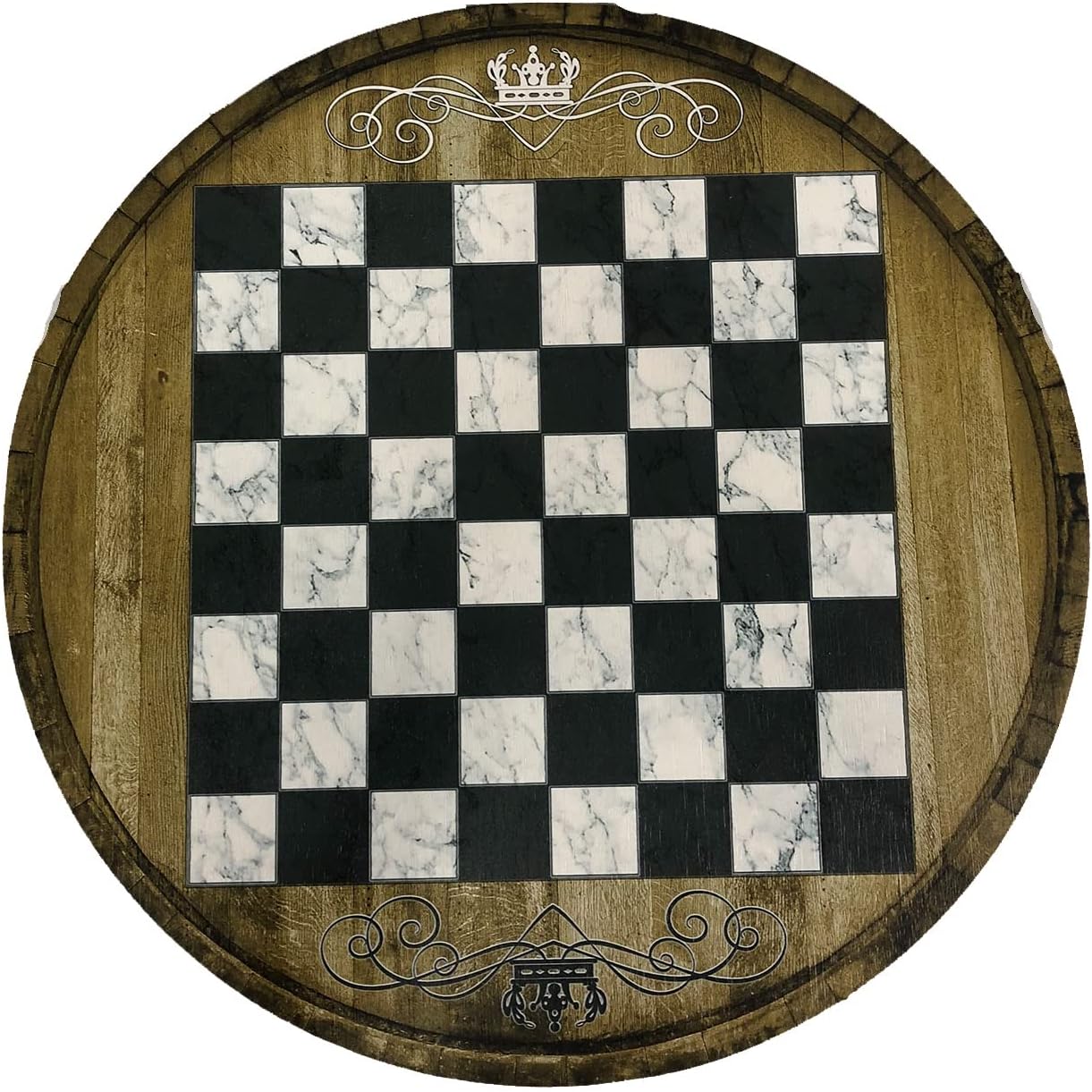 Rustic Chess Board Coffee Table | Small Side Table & Game Board