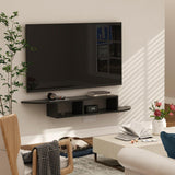 Floating TV Stand, Wall Mounted Entertainment Center and Cabinet Shelf