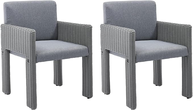 Patio Dining Chair Set of 6, Wicker Patio Dining Chairs with Armrest