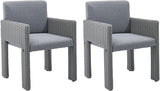 Patio Dining Chair Set of 6, Wicker Patio Dining Chairs with Armrest
