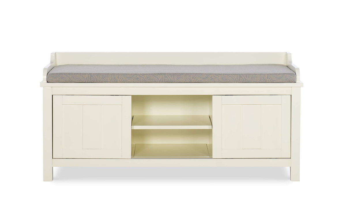 Linon Micah White Storage Bench