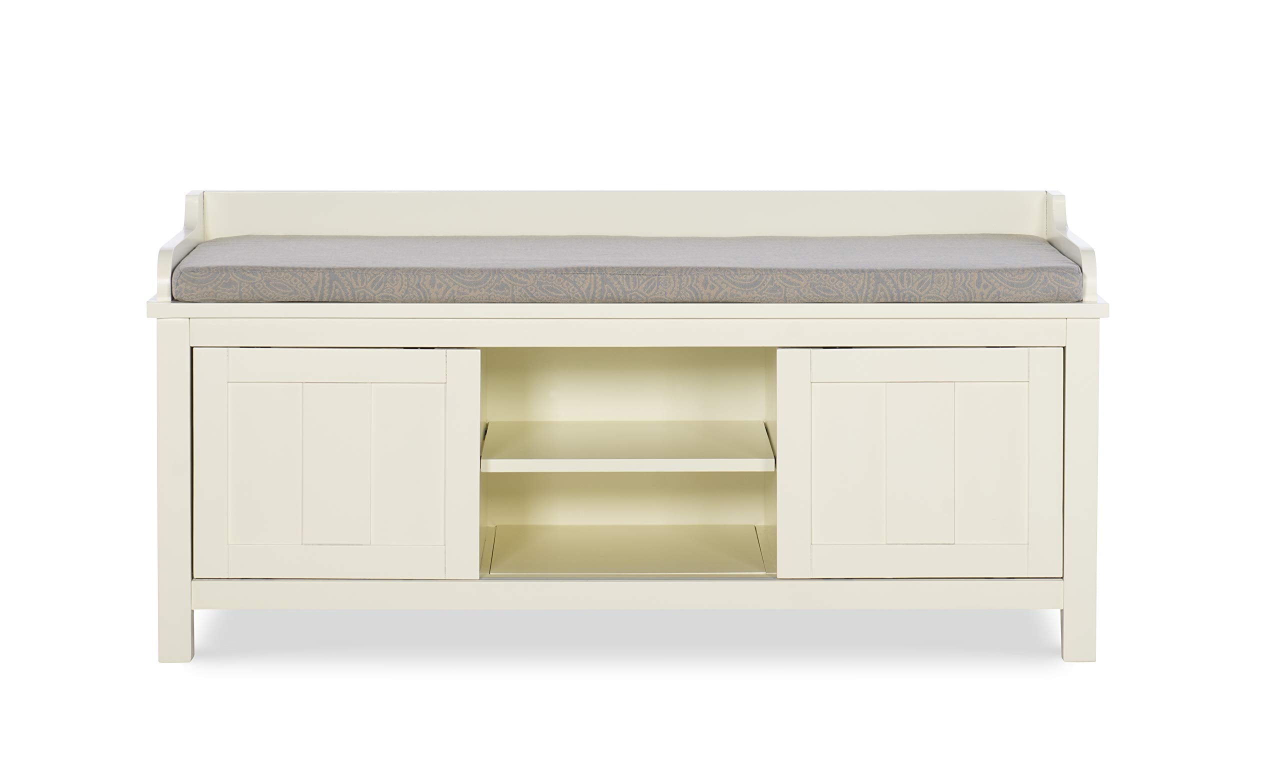 Linon Micah White Storage Bench