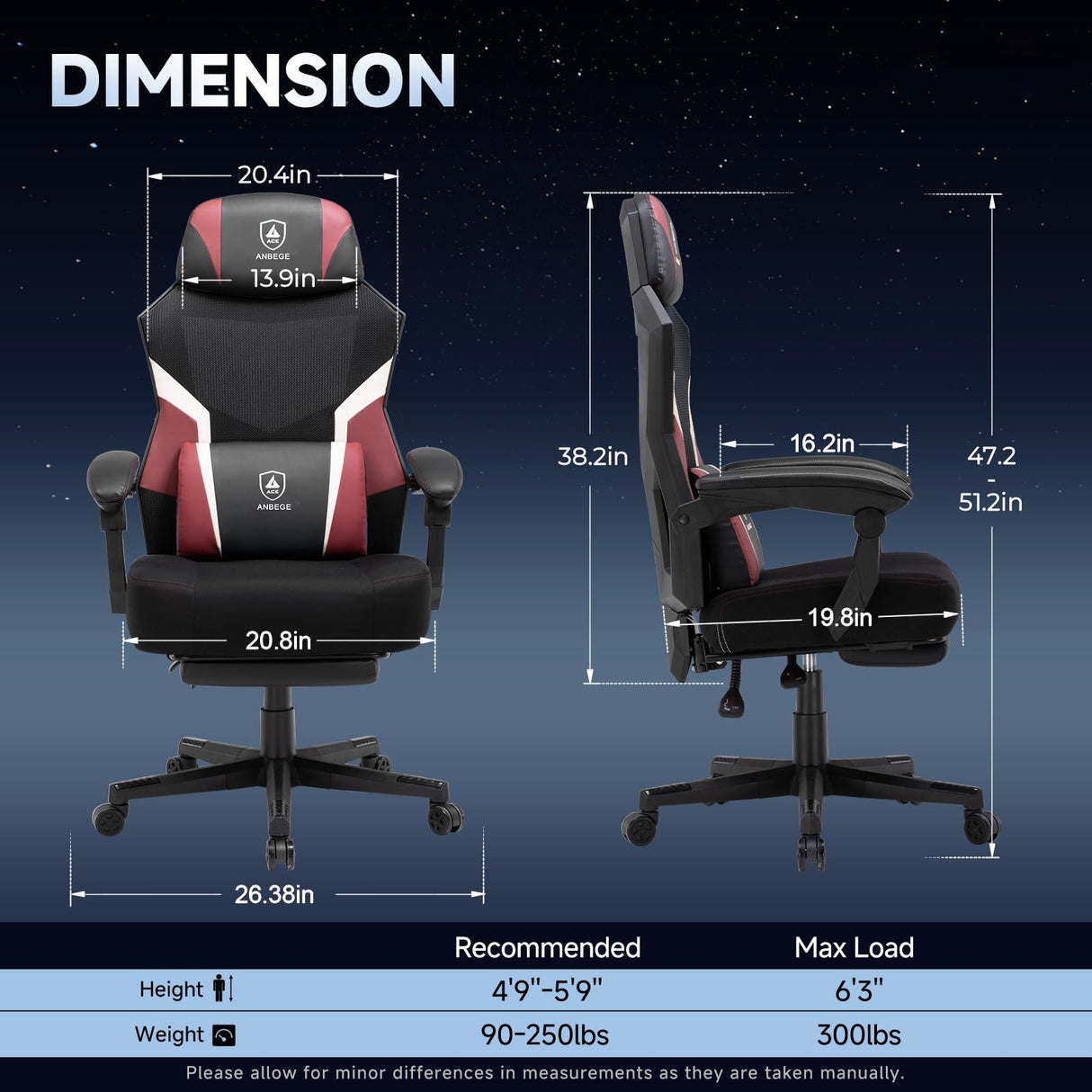Ergonomic Mesh Gaming Chair with Footrest - High-Back Reclining Office Chair
