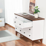 6-Drawer Double Dresser with Wide Drawers,White Dresser for Bedroom