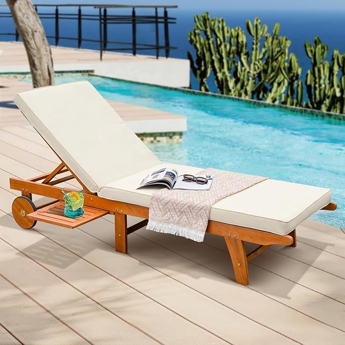 Lucille 800lbs Capacity Acacia Patio Loveseat, FSC Certified 2 Seater Outdoor Sofa