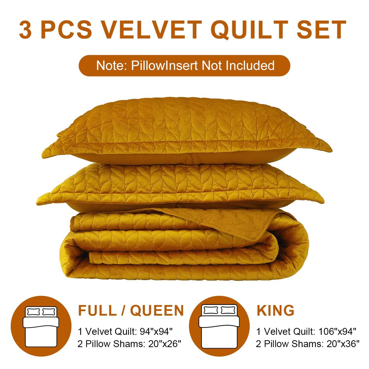 Velvet Quilt Queen Size - Ultra Soft Luxury Bedding Set