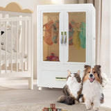 Pet Storage Wardrobe with Wheels & Hanging Rods