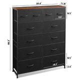 Tall Dresser for Bedroom with 12 Drawers, Dressers & Chests of Drawers