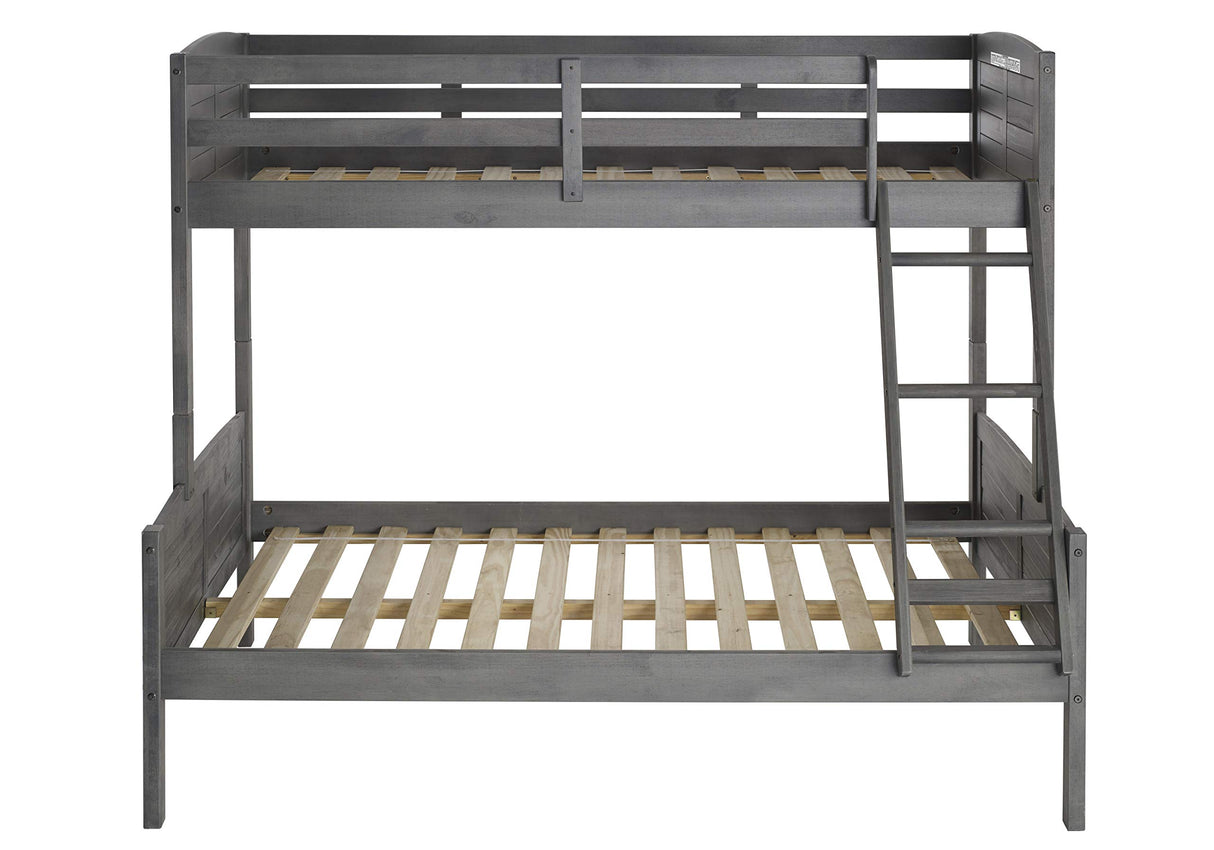 Twin Over Full Louver Bunkbed in Antique Grey Finish