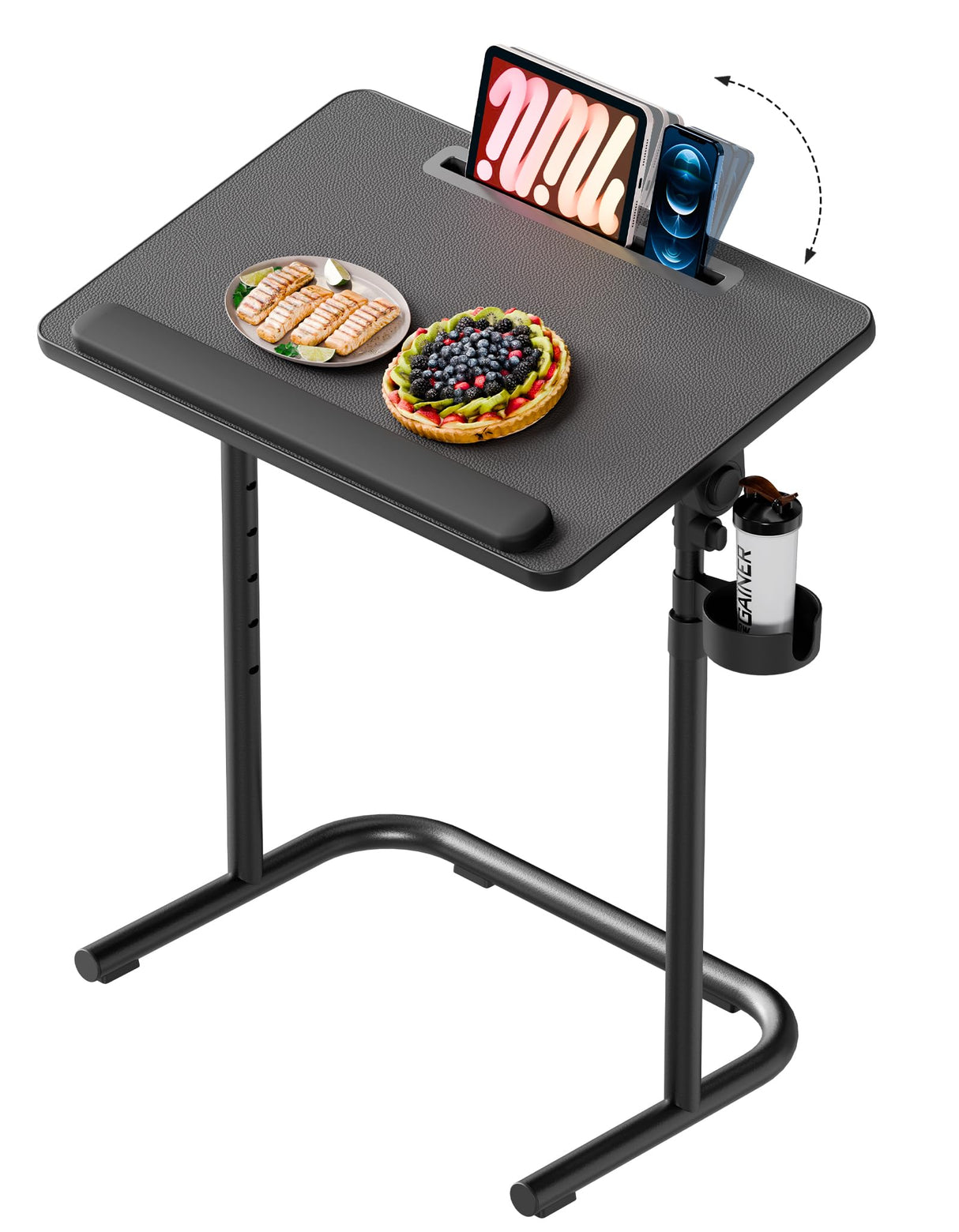 TV Tray Table,Extra Large with Wrist Rest,Snack Table with Height Adjustment & 90° Adjustable Tilt Angle