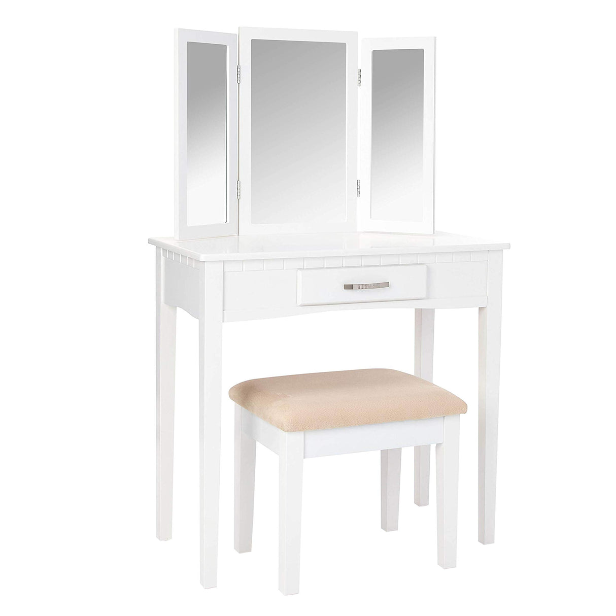 Furnishing Vanity Set with Stool and Mirror