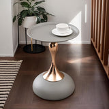 Small Round Side Table, Modern Pedestal End Tables, Minimalist Accent Table