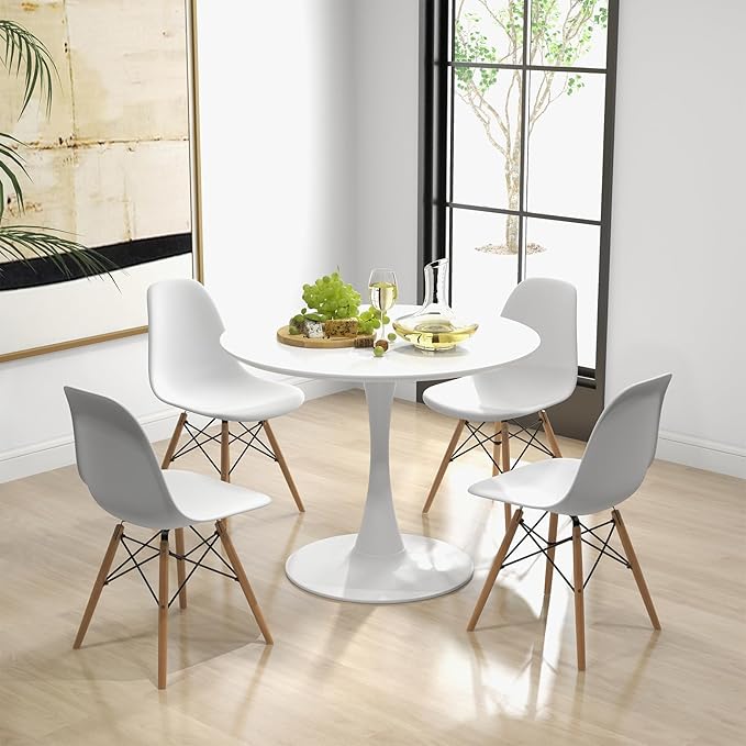 Kitchen Table Chairs Set of 4 - Dinette Table Set with 32” Round Table and Dining Chairs,