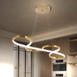 Gold Led Chandelier Modern Gold Chandelier for Dining Room Light Fixture,L39.3" Modern