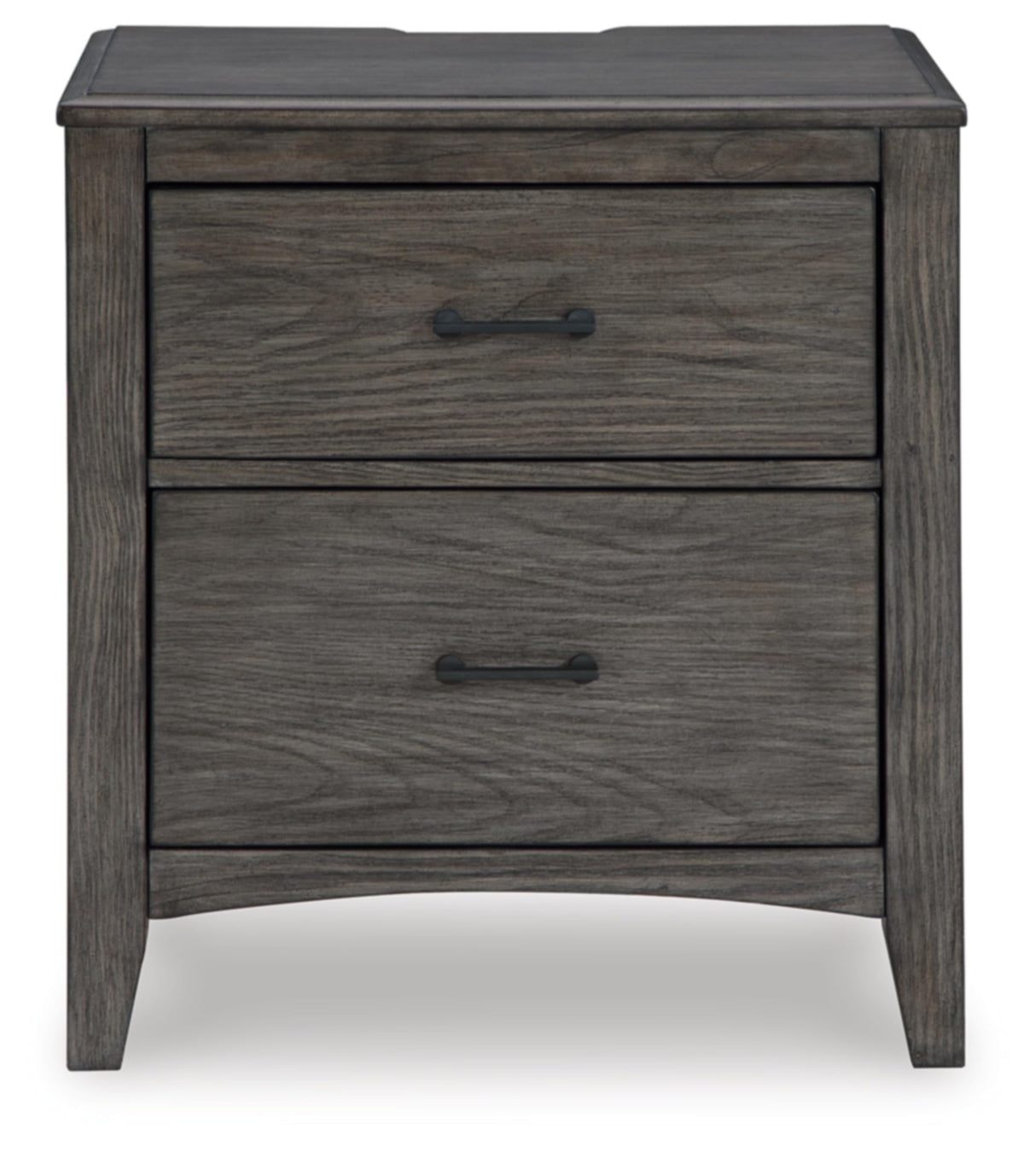 Signature Design by Ashley Montillan Casual 2 Drawer Nightstand with Power Supply and USB Ports, Gray