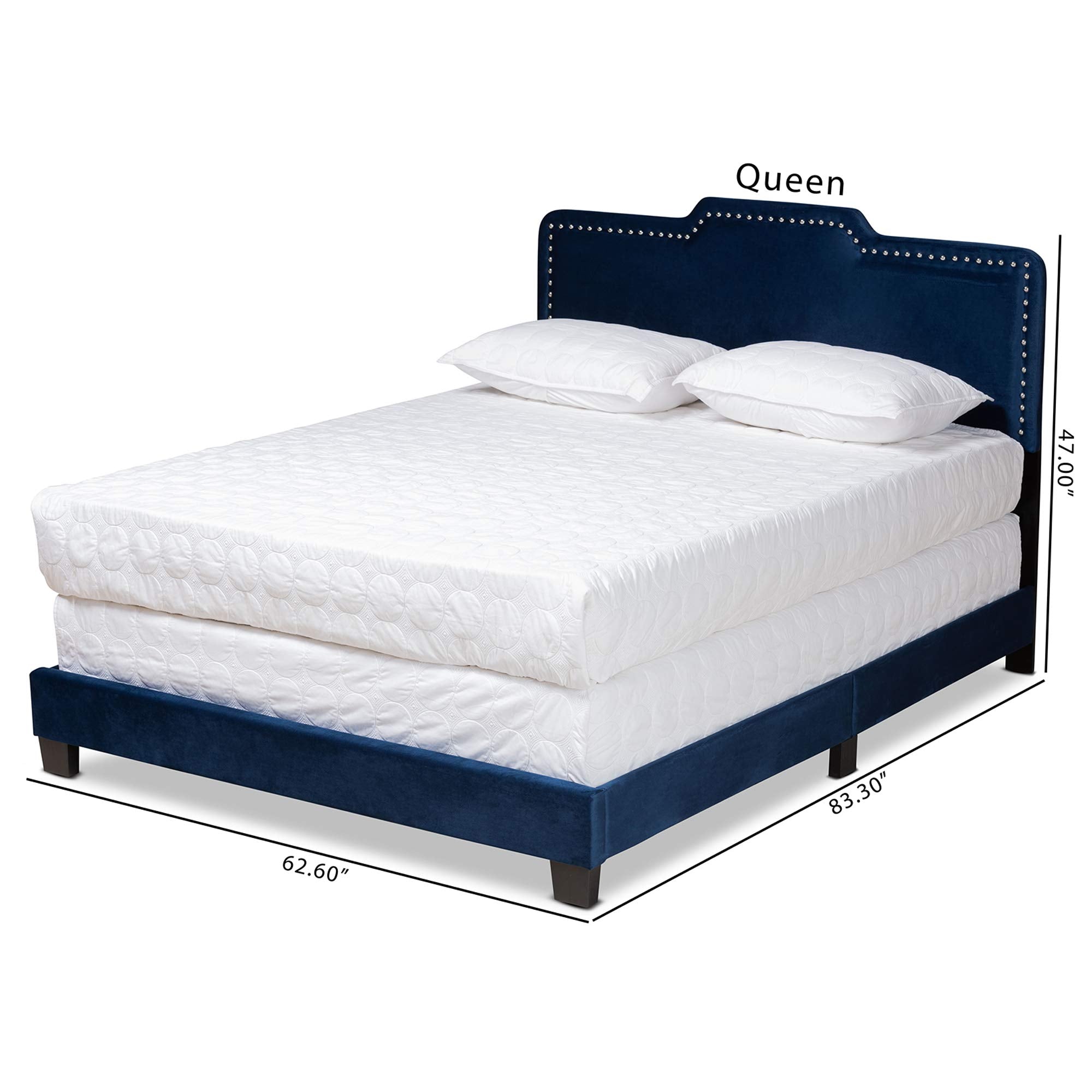 Benjen Beds (Box Spring Required), Queen, Navy Blue/Black