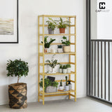 5-Tier Bamboo Shelf, Bamboo Open Storage Bookcase with Adjustable Layer