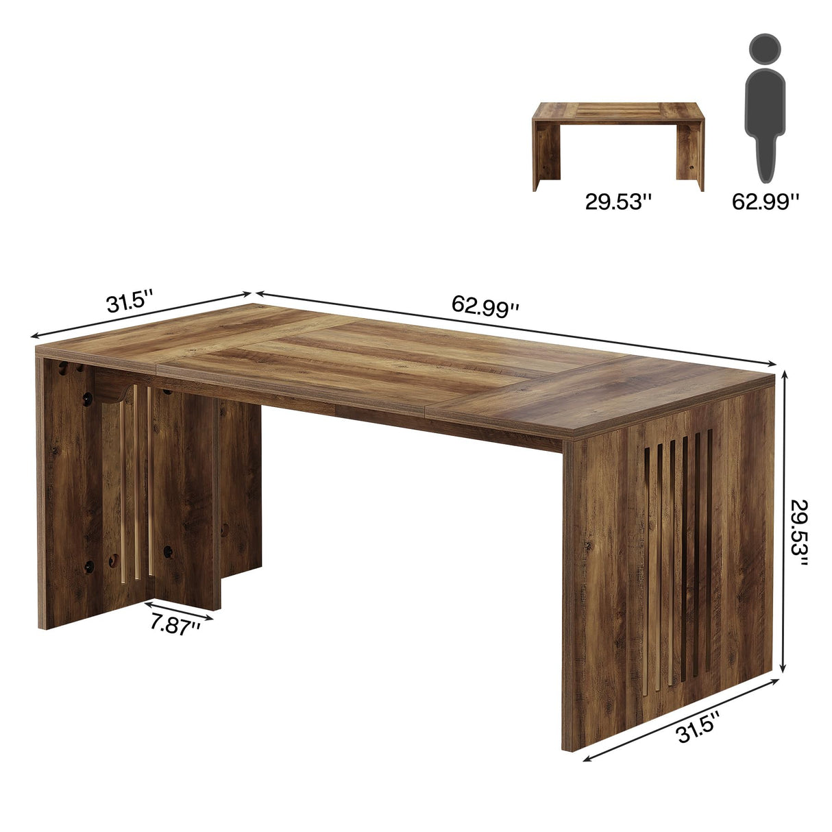 Inch Executive Desk, Farmhouse Large Wood Computer Writing Conference Table