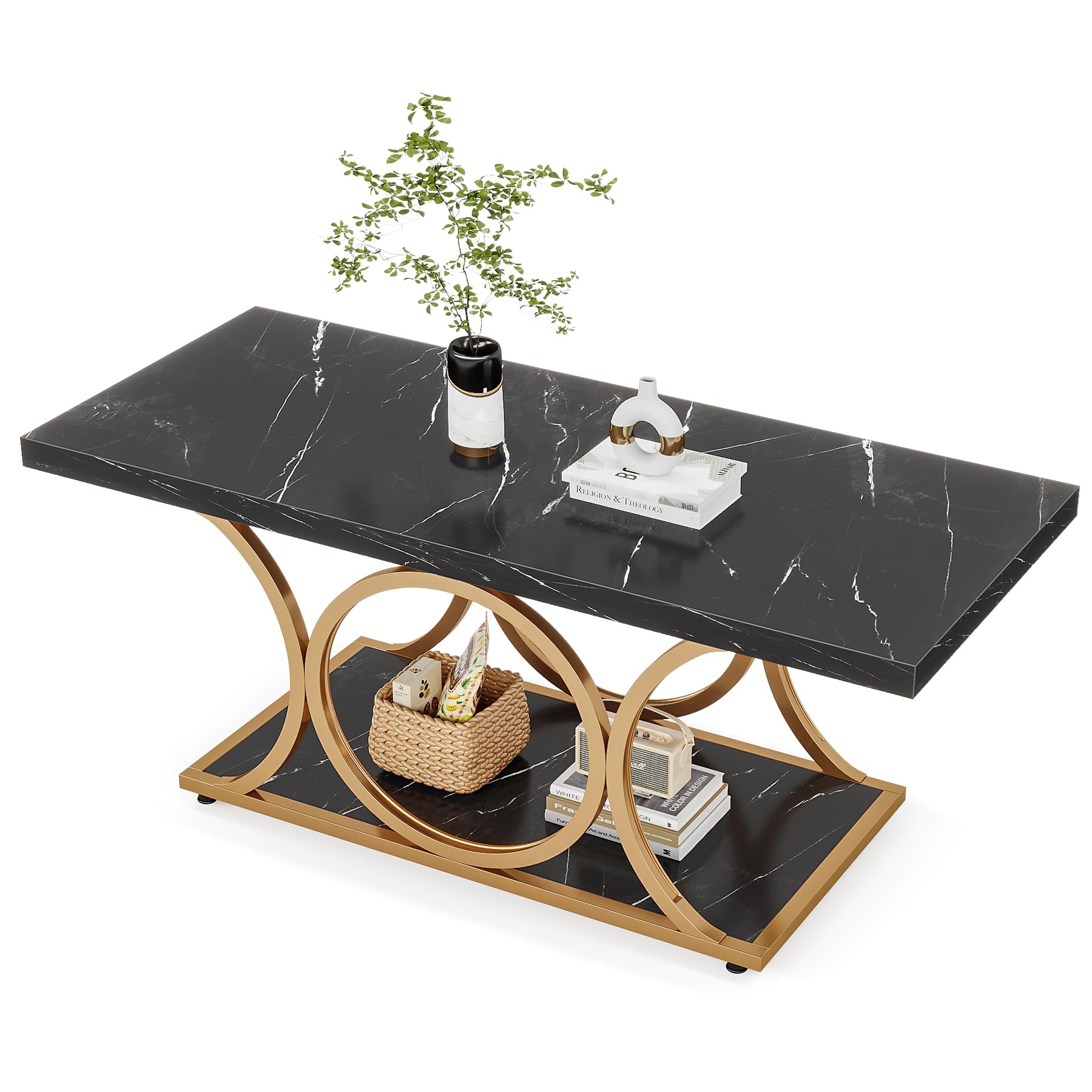 Rectangle Coffee Table, 47.24-inch Modern Coffee Tables for Living Room