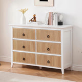 Dresser with 6 Drawer Modern Wooden Dresser - 3-Tier Drawer Chest